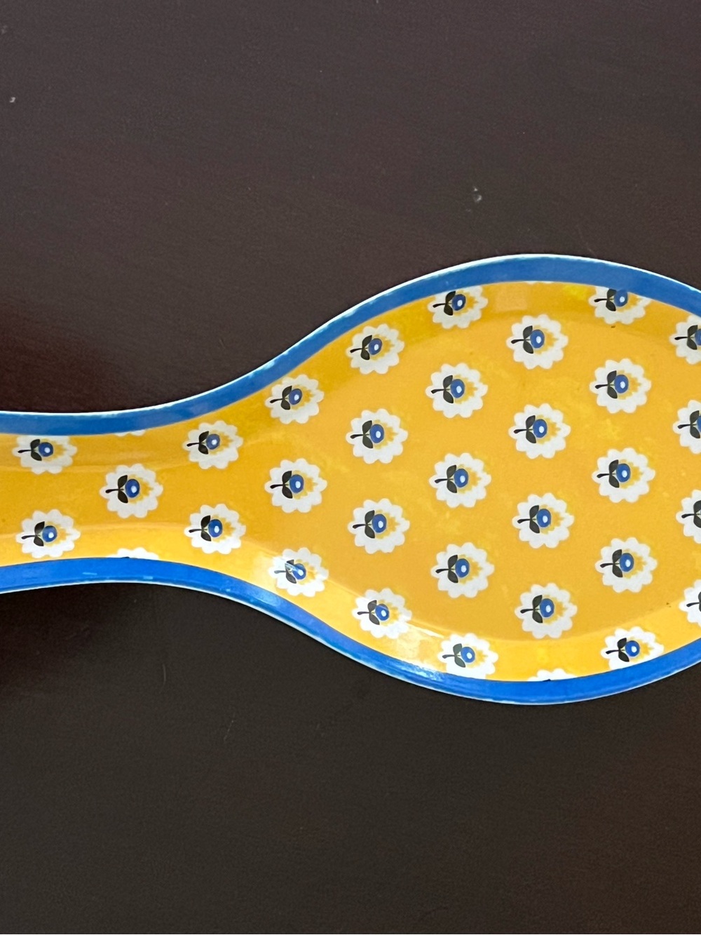 Le Cadeaux Fleur de Provence Yellow and Blue Ceramic Serving Spoon Rest